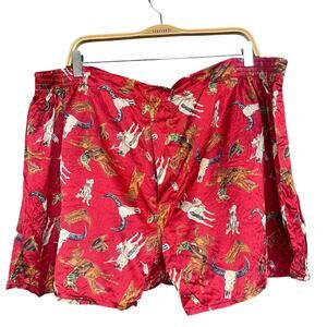 Lasoie Silk Boxer Shorts Mens 44 Cowboy Western Rodeo Steer Skull Print Pajama